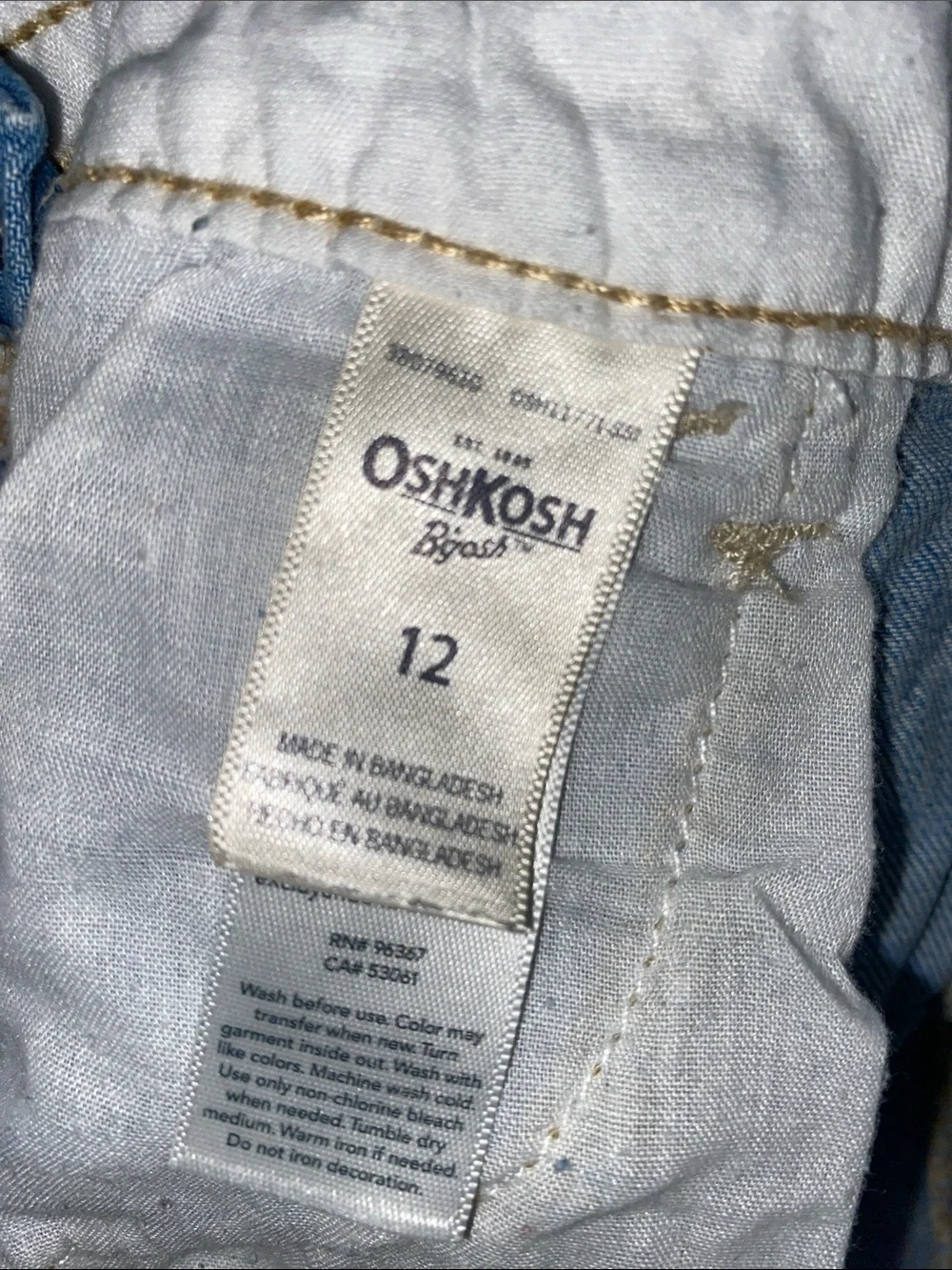 OshKosh B'gosh • Blue • Denim Shorts • Overalls • Size 12